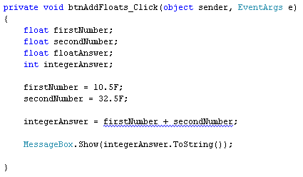 جمع کردن با متغیرهای شناور در سی شارپ
